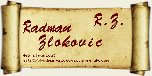 Radman Zloković vizit kartica